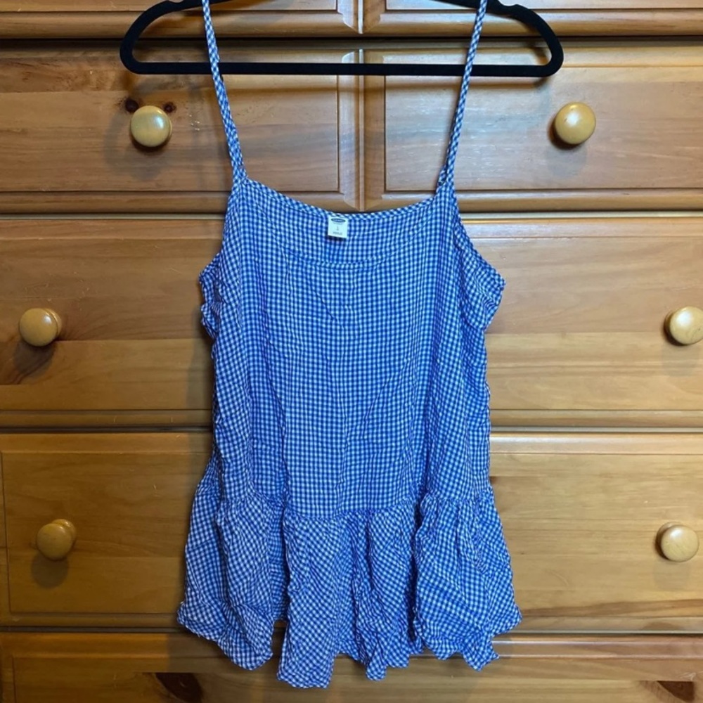 4/25$ Old Navy Peplum Gingham Tank Top Large
